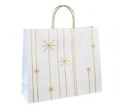 Vánoční taška bílá Star 45x14x38