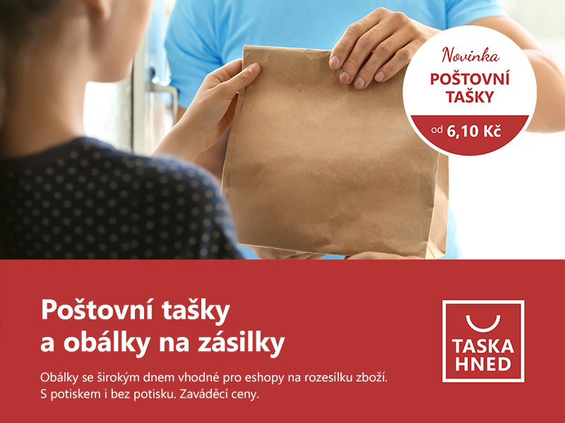 Poštovní tašky a obálky na zásilky